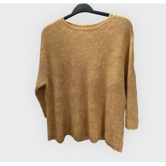 J. Jill Women's Brown Gold Round Neck Cotton Blend Sweater Small - Picture 10 of 10